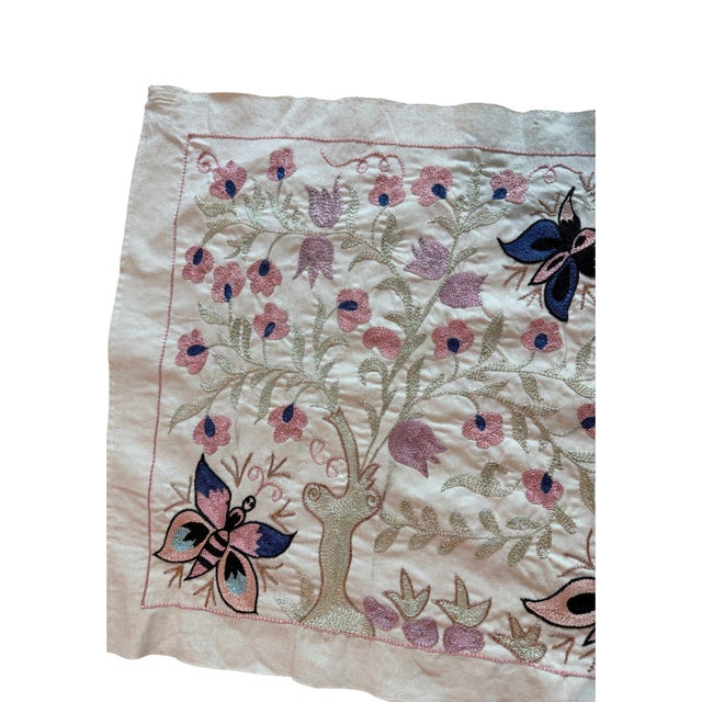 Winged Horse Suzani Wall Hanging, Butterflies For Sale - Image 4 of 6