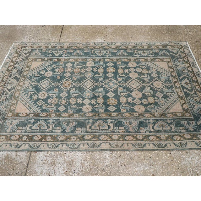 Galerie Shabab Collection Mid-20th Century Persian Malayer Throw Rug For Sale - Image 4 of 8