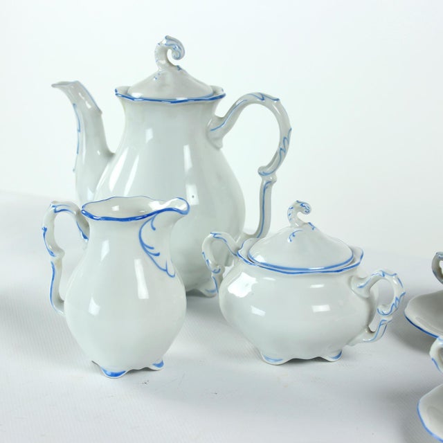 Tea / Coffee Porcelain Set by Pirkenhammer Brezova, 1950s, Set of 13 For Sale - Image 14 of 15