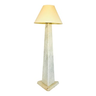 Travertine Floor Lamp in the Style of Michael Taylor For Sale