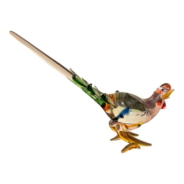 Murano Blown Glass Multi-Color Delicate Road Runner For Sale