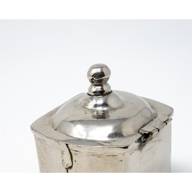 Vintage Sterling Silver Handcrafted Tea Caddy For Sale In Nashville - Image 6 of 11