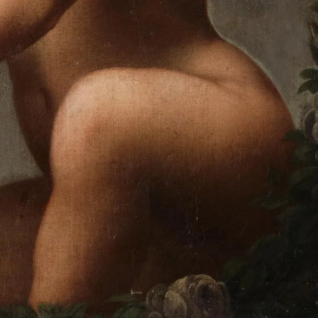 Cream 17th-Century Painting of Putti Playing With a Ball For Sale - Image 8 of 13