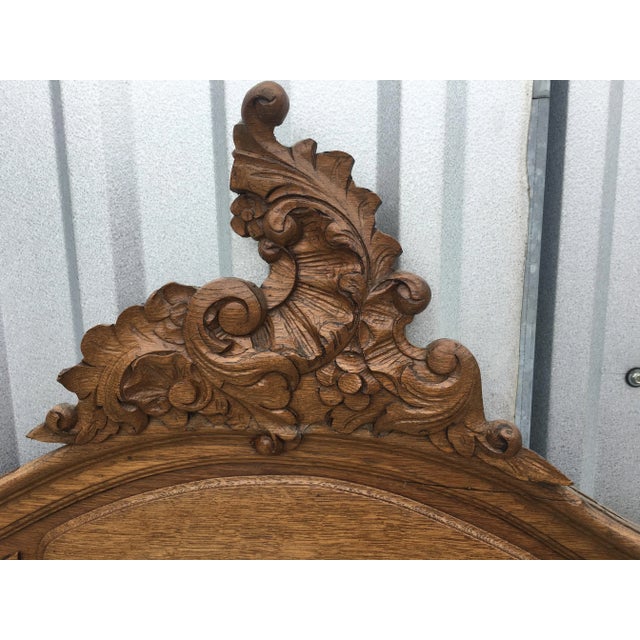 Rococo Style Carved Oak Mirror, 1920s For Sale - Image 6 of 11