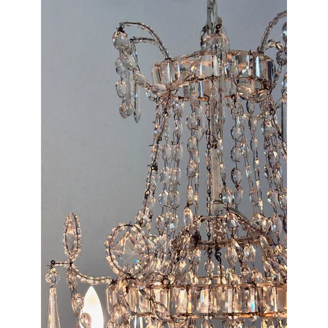 Transparent Early 19th Century French Crystal Cut Glass Candle Chandelier For Sale - Image 8 of 9