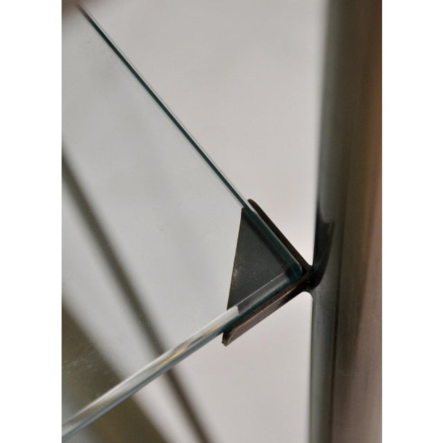 1980s Brass and Steel Bar Cart For Sale - Image 5 of 6