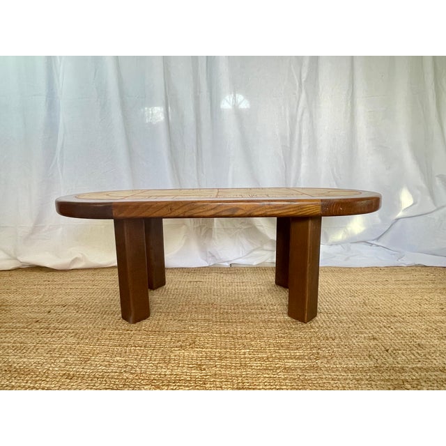 Ceramic and Wood Herbarium Coffee Table, 1970s For Sale - Image 3 of 15