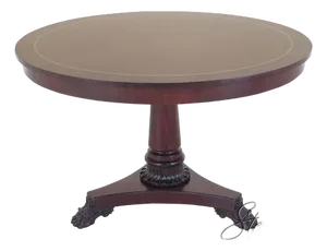 Kindel Model #76-012 Round Empire Mahogany Library Table