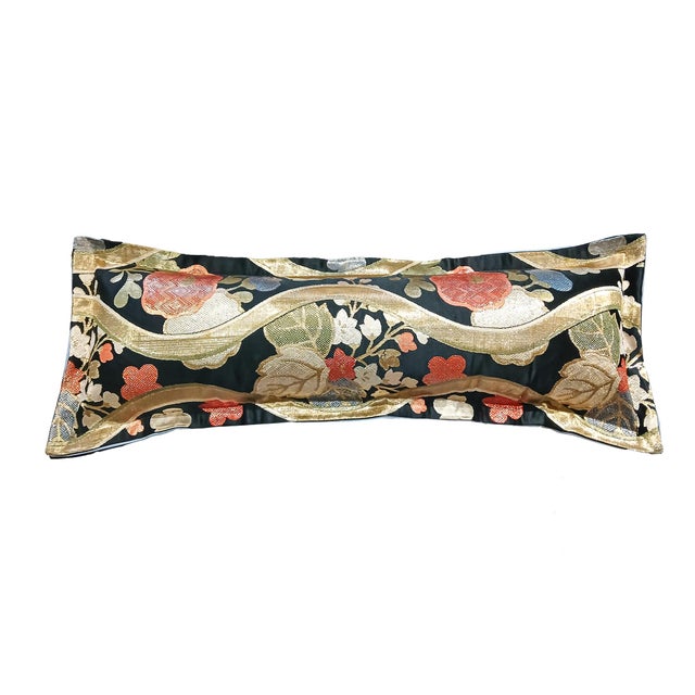 Japanese Japanese Silk Obi Bolster Pillow, 1920s For Sale - Image 3 of 14