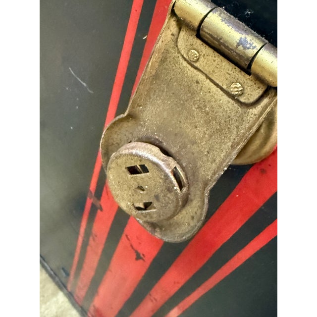 Black With Red Steamer Trunk, Antique For Sale In San Francisco - Image 6 of 10
