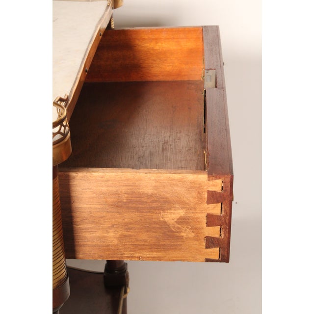Louis XVI Style Mahogany Console Desserte With Marble Top For Sale - Image 11 of 11