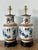Wood Vintage Asian Blue and White Porcelain Vase Lamps - A Pair For Sale - Image 7 of 12