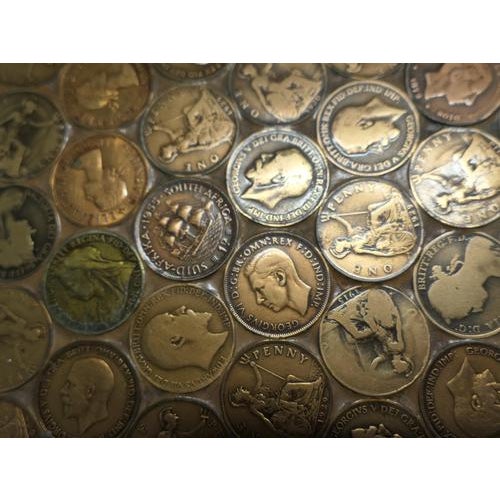 Neoclassical Pedestal Side Table with Penny Top, 1960 For Sale - Image 9 of 10