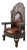 Portuguese Colonial Style Leather & Filigree Design Throne Chair For Sale