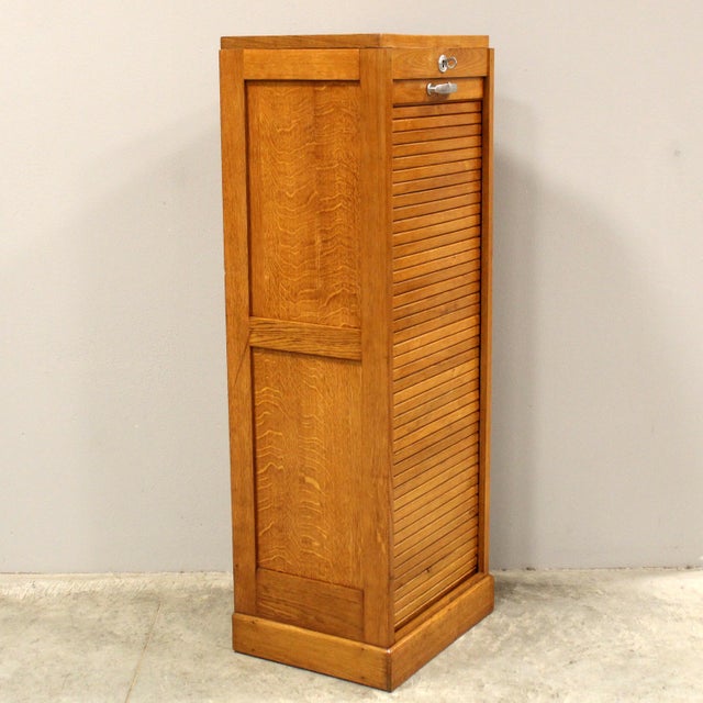 Vintage Filing Cabinet in Oak, 1920s For Sale - Image 4 of 11