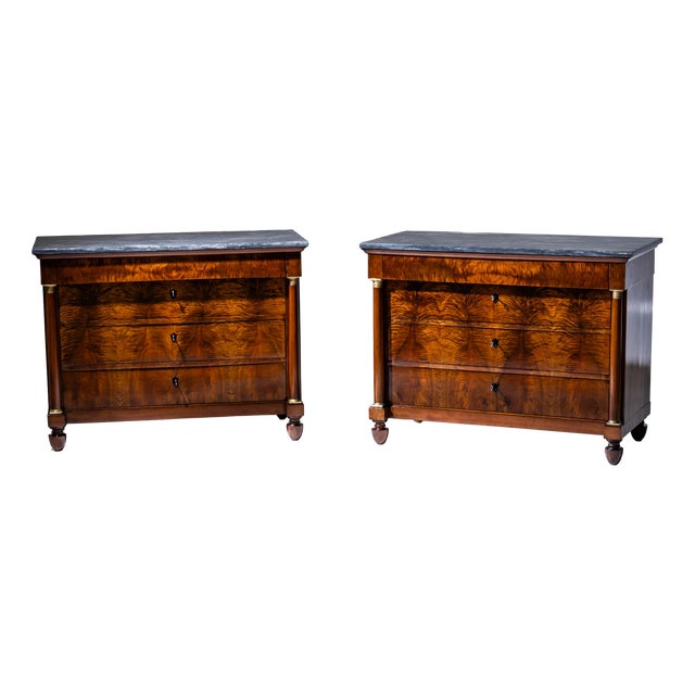 Chests of Drawers with Marble Tops, Italy, 1820, Set of 2 For Sale