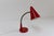 Vintage Danish Red and Brass Flexible Desk Lamp by Lyfa, 1950s. Charming Scandinavian Mid-Century Modern table lamp with...