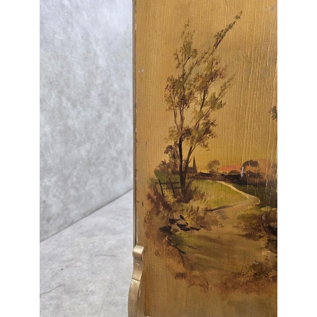 Antique Victorian Hand-Painted Music Cabinet With Brass Gallery and Mirror For Sale - Image 12 of 12