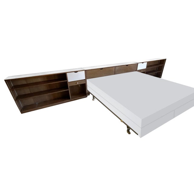 Marianne Willisch Custom King-Size Headboard W/Nightstands/Bookcases For Sale In Chicago - Image 6 of 9