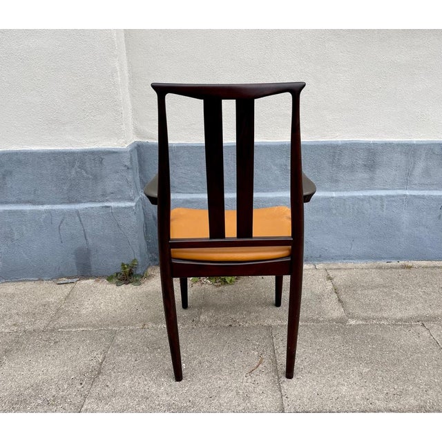 Brown Scandinavian Modern Mahogany and Leather Armchair from DOF, 1970s For Sale - Image 8 of 16