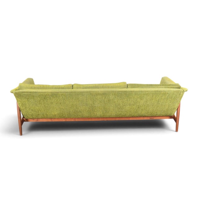 Mid 20th Century Folke Ohlsson Walnut Framed Three Seat Sofa For Sale - Image 10 of 11