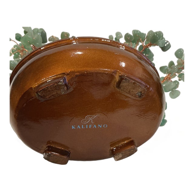 Kalifano Gemstone 8.25 Inch Bonsai Tree of Life Sculpture -Aventurine Green-New For Sale