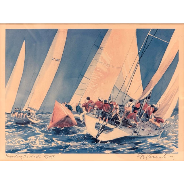 Nautical Late 20th Century “Rounding the Mark” Limited Edition Nautical Sailboat Print by Willard Bond For Sale - Image 3 of 12