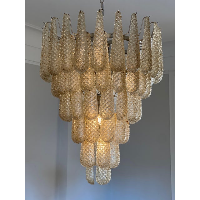 Murano Chandeliers in Amber Color in the style of Venini, Set of 2 For Sale - Image 13 of 15