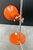 Orange lacquered metal and chrome desk lamp - circa 1970 Height-adjustable and swiveling shade Bulb included - Good...