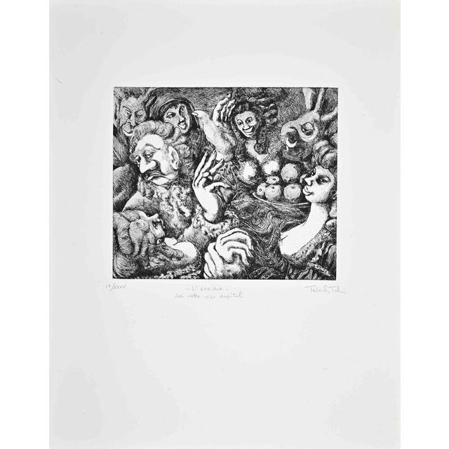 Etching realized by Amedeo Tedeschi Toschi in 1996 ca. Hand signed and numbered in pencil. Edition of 35. Excellent...