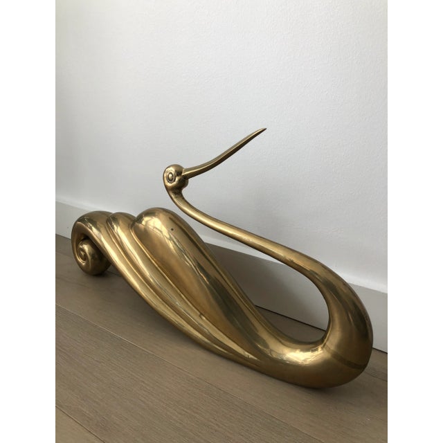 1980s Modernist Brass Swan Sculpture by Dolbi Cashier For Sale In Washington DC - Image 6 of 9