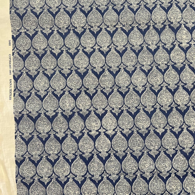 Designer Raoul Textiles Hand Printed Linen Fabric 4 Yards Chairish