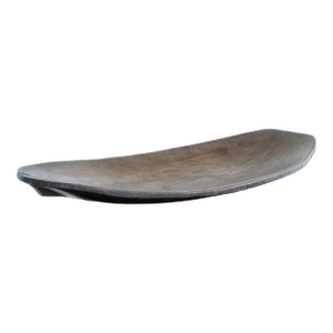 1960s Tribal Feast Offering Tray, Large Hand Hewn Brown Wood Bowl by the Indigenous Mentawei, Indonesia