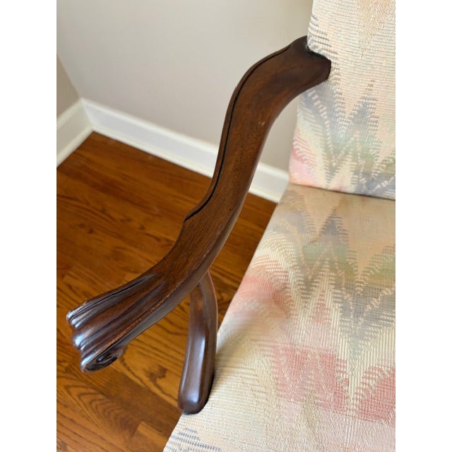 Hickory Chair Furniture Company 1980's Hickory Chair Set of 2 Chippendale Arm Chairs For Sale - Image 4 of 11