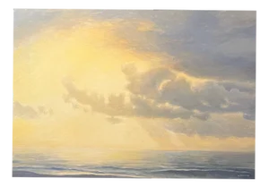 Claude Sauthier, Clouds Over the Sea, 1970s, Oil on Wood