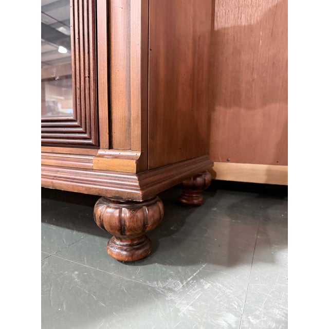 Brown Vintage Ethan Allen Barrister Glass Door Bookcase For Sale - Image 8 of 10