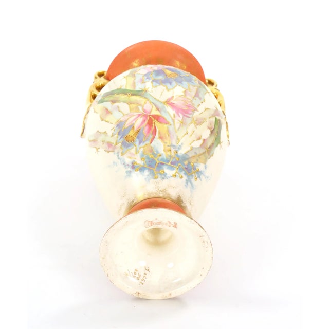 19th Century German Porcelain Hand Painted / Gilt Decorated Detail Vase For Sale - Image 11 of 12