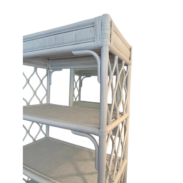 Wood Ficks Reed Rattan Etagere For Sale - Image 7 of 8