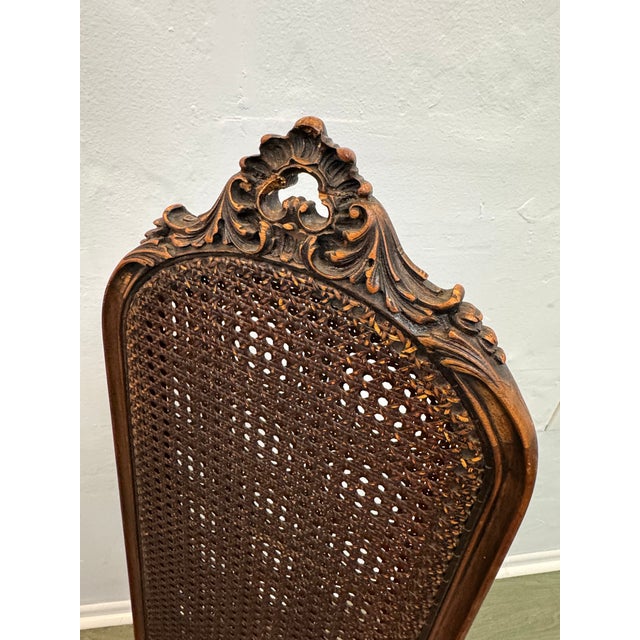 Antique Victorian Double Cane Back Side Chair — Carved Walnut, 19th Century For Sale In San Francisco - Image 6 of 12