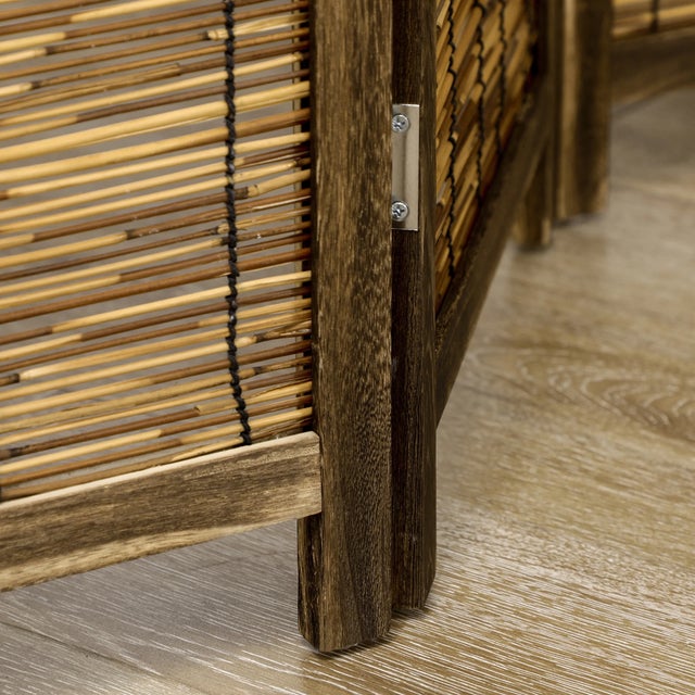 1990s 1990s Handwoven 4 Panel Folding Privacy Screen Room Divider For Sale - Image 5 of 5