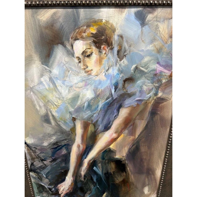 Figurative Pair of Oil Paintings by Anna Razumovska For Sale - Image 3 of 6