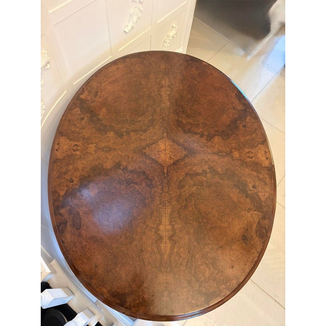 Antique Victorian Burr Walnut Dining Table, 1860 For Sale - Image 10 of 14