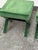 Textile Hollywood Regency Style Green Velvet X-Base Ottoman Stools, Pair For Sale - Image 7 of 12