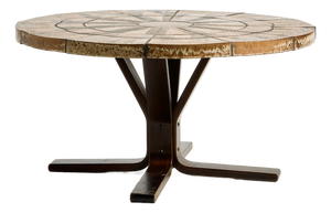 Beech Coffee Table with Stone Top, 1970s