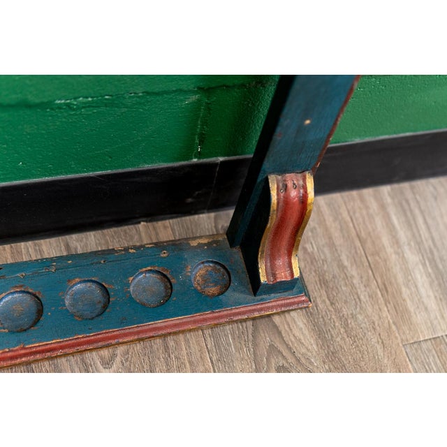 Incredibly Unique American 19th Century Painted Pool | Billiard | Snooker Cue Rack For Sale In Tampa - Image 6 of 16