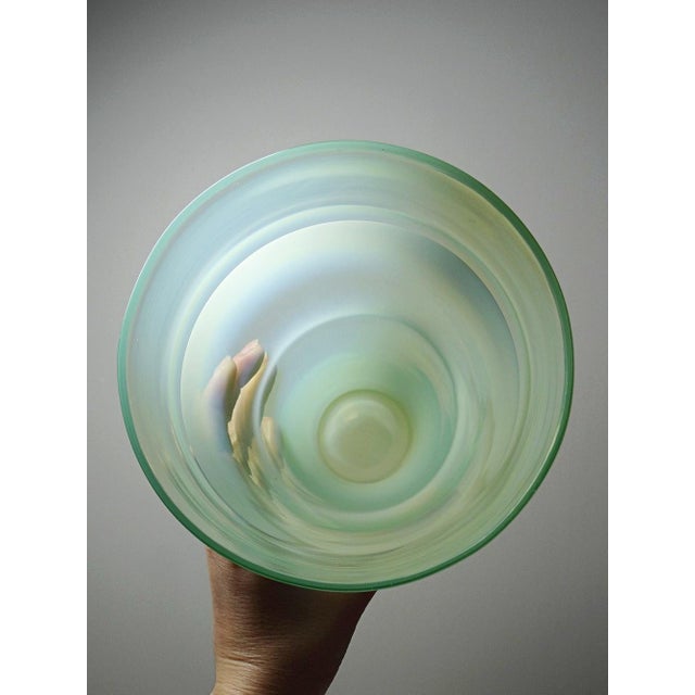Vintage Scandinavian Opaline Blown Glass Vase in the style of Kosta Boda, 1960s For Sale - Image 10 of 12