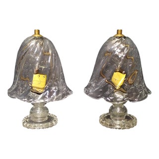 Table Lamps attributed to Ercole Barovier for Barovier & Toso, 1940s, Set of 2 For Sale