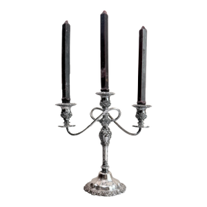 Vintage International Silver Company “Countess” Pattern Silver-Plated 3-Arm Candelabra