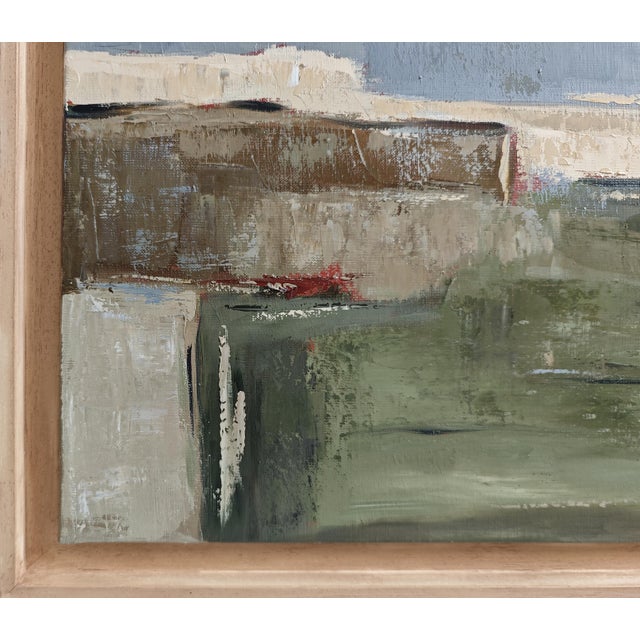 Geography of the Shores, Contemporary Abstract Landscape Oil Painting, Framed by Sophie Dumont For Sale - Image 9 of 11