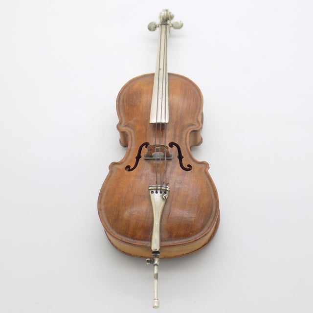 Vintage Italian Genuine Silver 800 and Wood Large Contrabass Sculpture by Sacchetti, Arezzo, 1980s For Sale - Image 6 of 11